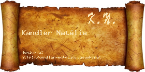 Kandler Natália névjegykártya